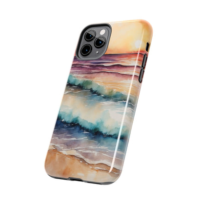 Sunset Waves iPhone Case – Vibrant Watercolor Design