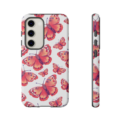 Coral Butterfly Samsung Galaxy Case – Slim, Protective Design with Bold Watercolor Print