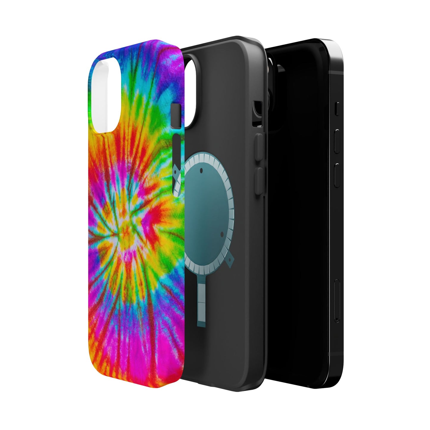 Rainbow Spiral Tie-Dye MagSafe Case – Vibrant Colors & Functionality