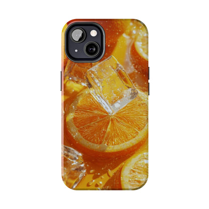 Citrus Orange Splash iPhone Case – Dual-Layer Tough Protection, Vibrant Summer Design