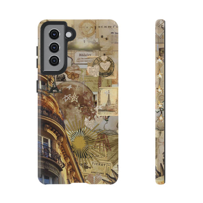 Parisian Dream Collage Samsung Galaxy Case – Dual-Layer Protection with Vintage French Aesthetic