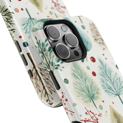 Watercolor Winter Trees MagSafe iPhone Case – Nature-Inspired, Holiday Theme Protective Cover