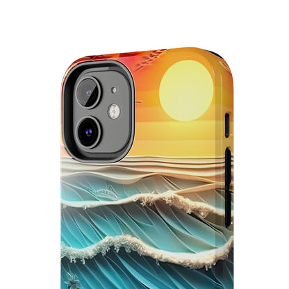 Tropical Sunset Paper Art Ocean – iPhone Series Case