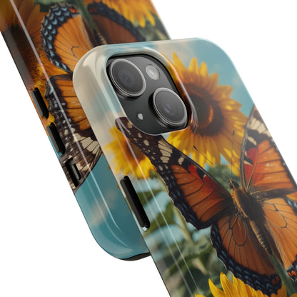 Vibrant Butterfly & Sunflower – iPhone Case