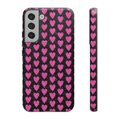 Glitter Pink Hearts Samsung Galaxy Case