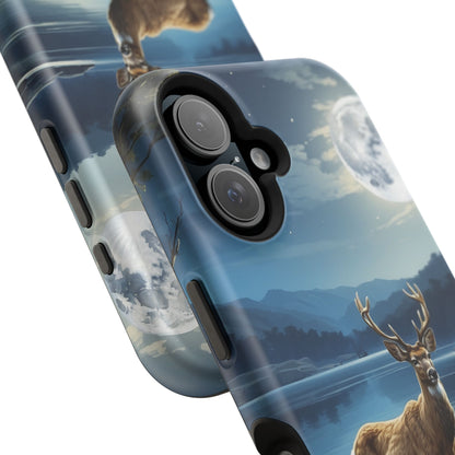 Moonlit Elegance: Stag by the Lake – MagSafe iPhone Case