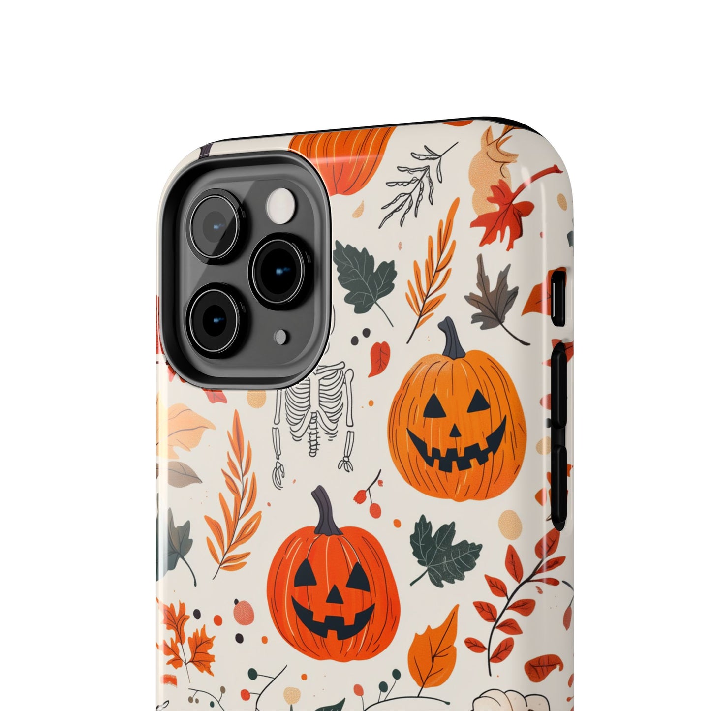 Halloween Pumpkin & Skeleton iPhone Case – Spooky Autumn Design