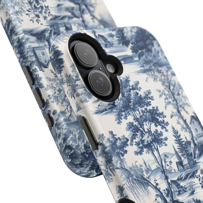 Vintage Charm Blue Toile iPhone Case