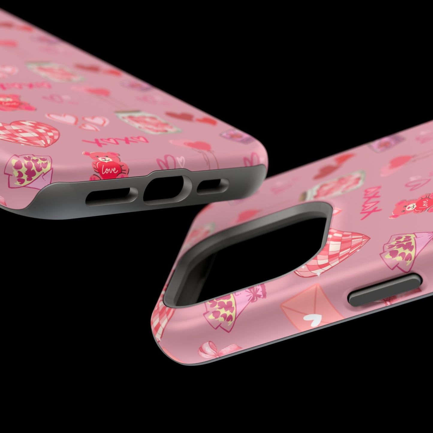 Pink Valentine Love Collage – MagSafe-Compatible iPhone Case