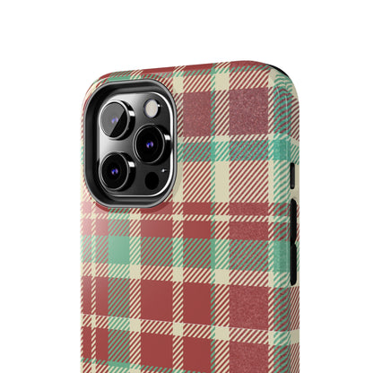 Red & Cream Vintage Plaid – Durable & Stylish iPhone Case