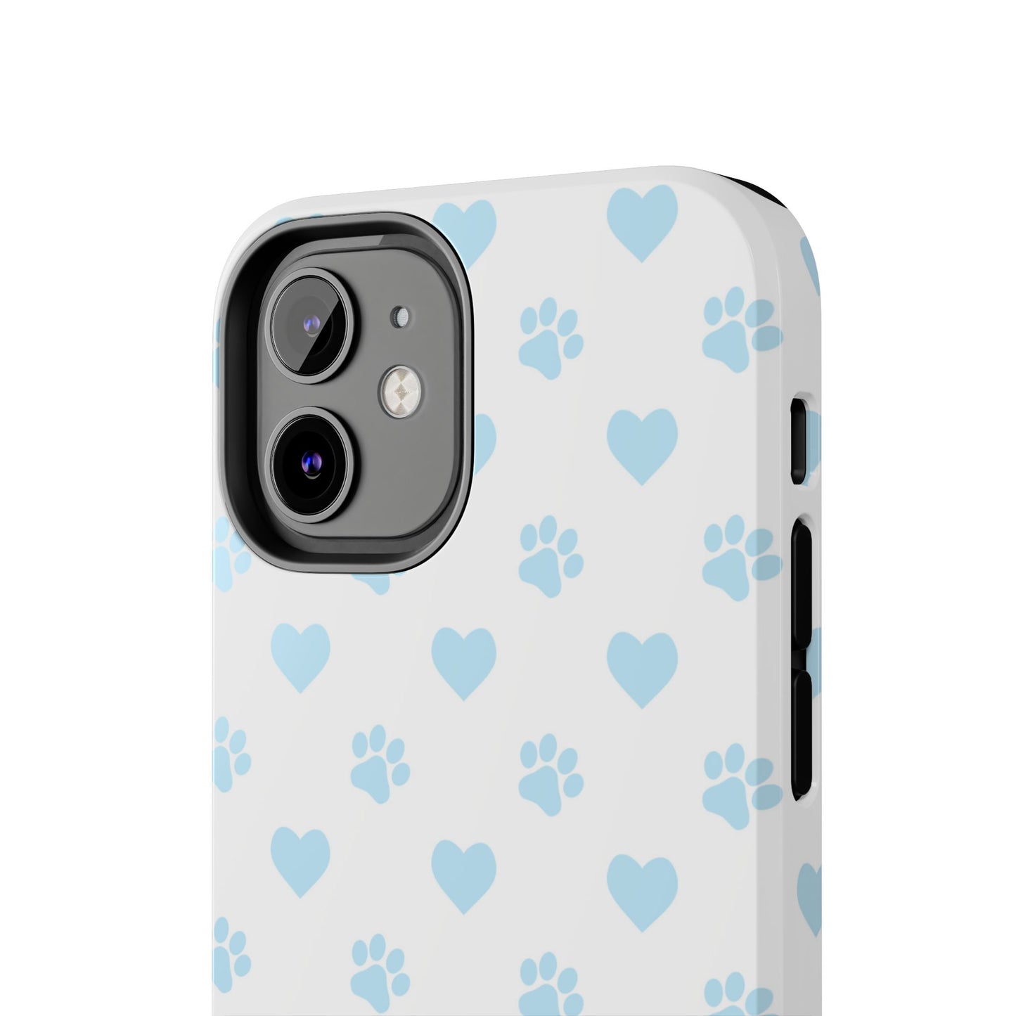 Light Blue Paw Prints & Hearts – iPhone Case for Animal Lovers