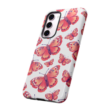 Coral Butterfly Samsung Galaxy Case – Slim, Protective Design with Bold Watercolor Print