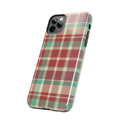 Red & Cream Vintage Plaid – Durable & Stylish iPhone Case