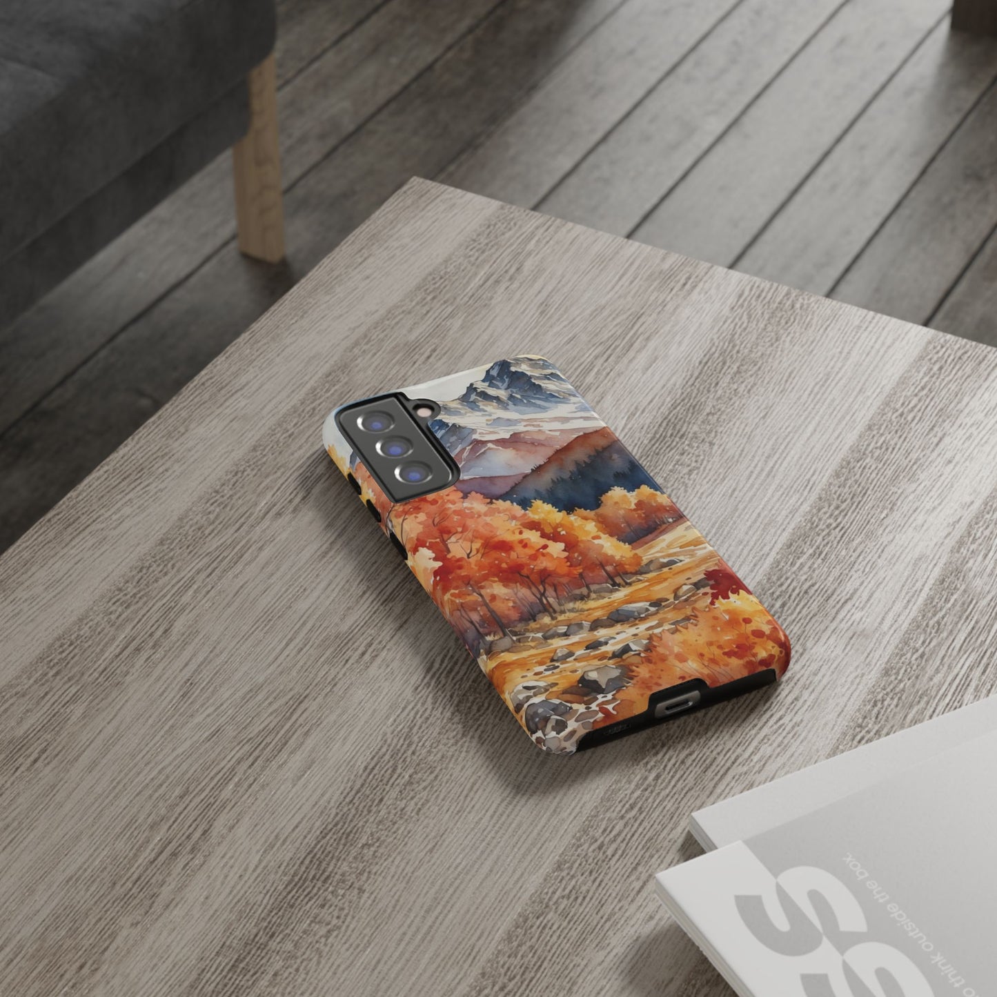 Watercolor Autumn Forest and Mountains - Samsung Galaxy Case