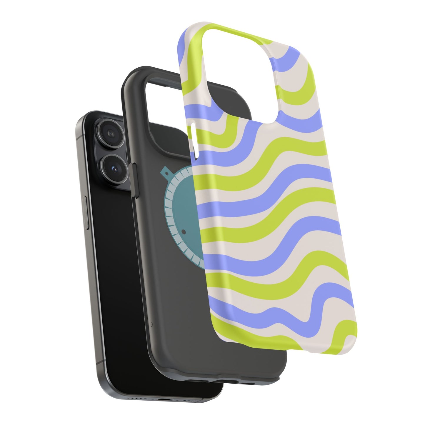 Neon Wave MagSafe iPhone Case – Bold Dual-Layer Protection with 70s-Inspired Vibe