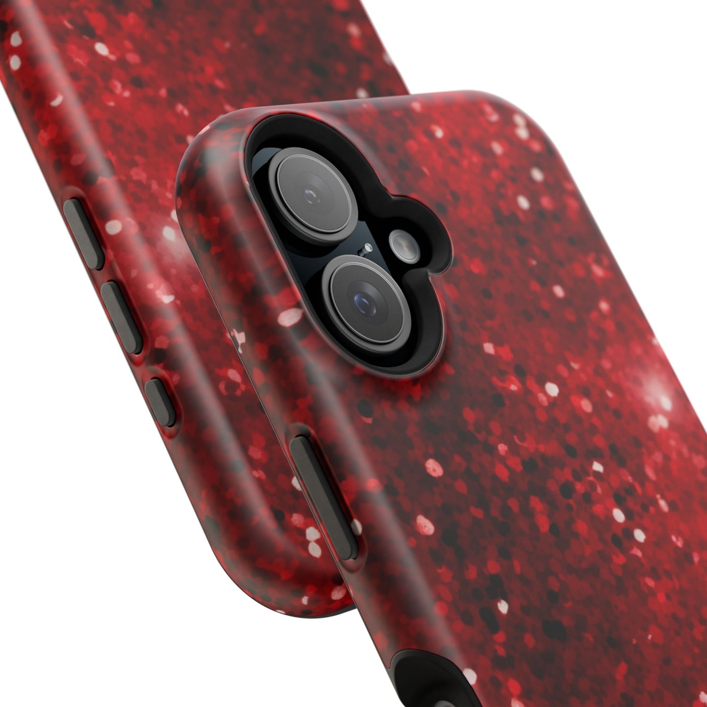 Crimson Glow Glitter MagSafe Case