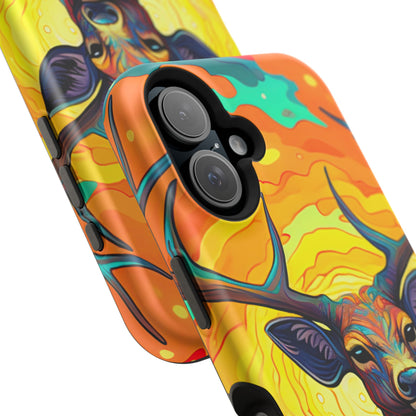 Vibrant Stag in Bloom – MagSafe iPhone Case