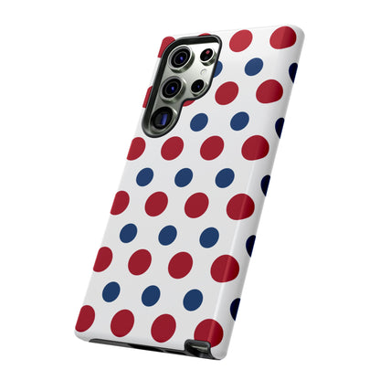 Patriotic Navy, White, and Red Polka Dot Samsung Galaxy Case