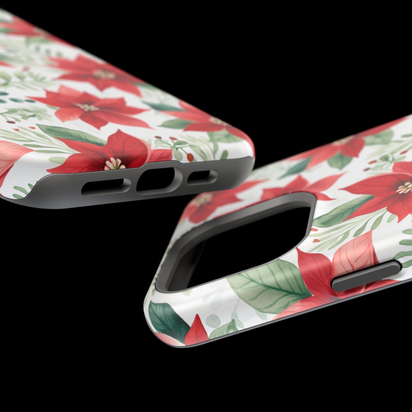 Festive Poinsettia Holiday Pattern – MagSafe iPhone Series Case