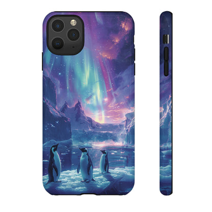 Penguin Parade Northern Lights iPhone Case