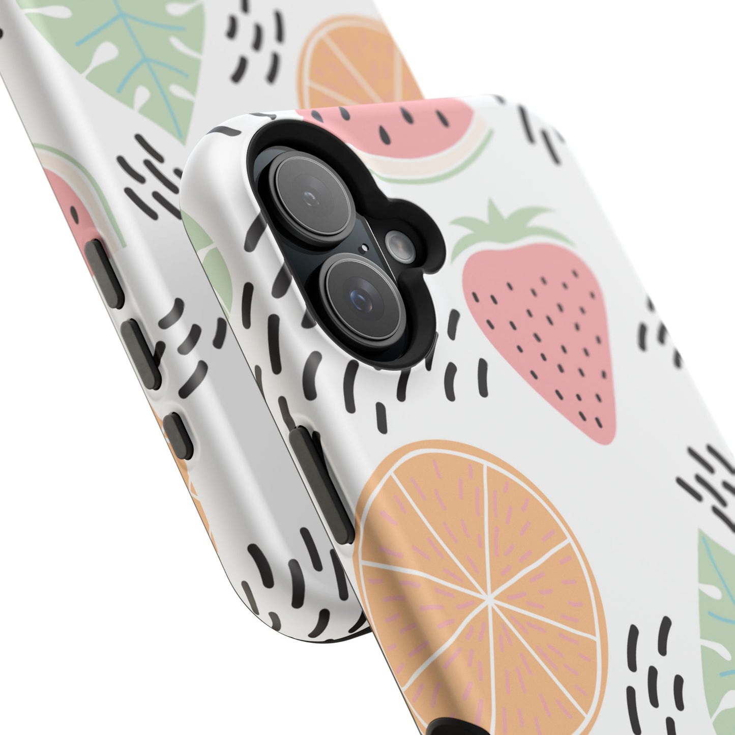 Tropical Fruit Fiesta Tough MagSafe iPhone Case – Fun Watermelon, Pineapple, and Citrus Design