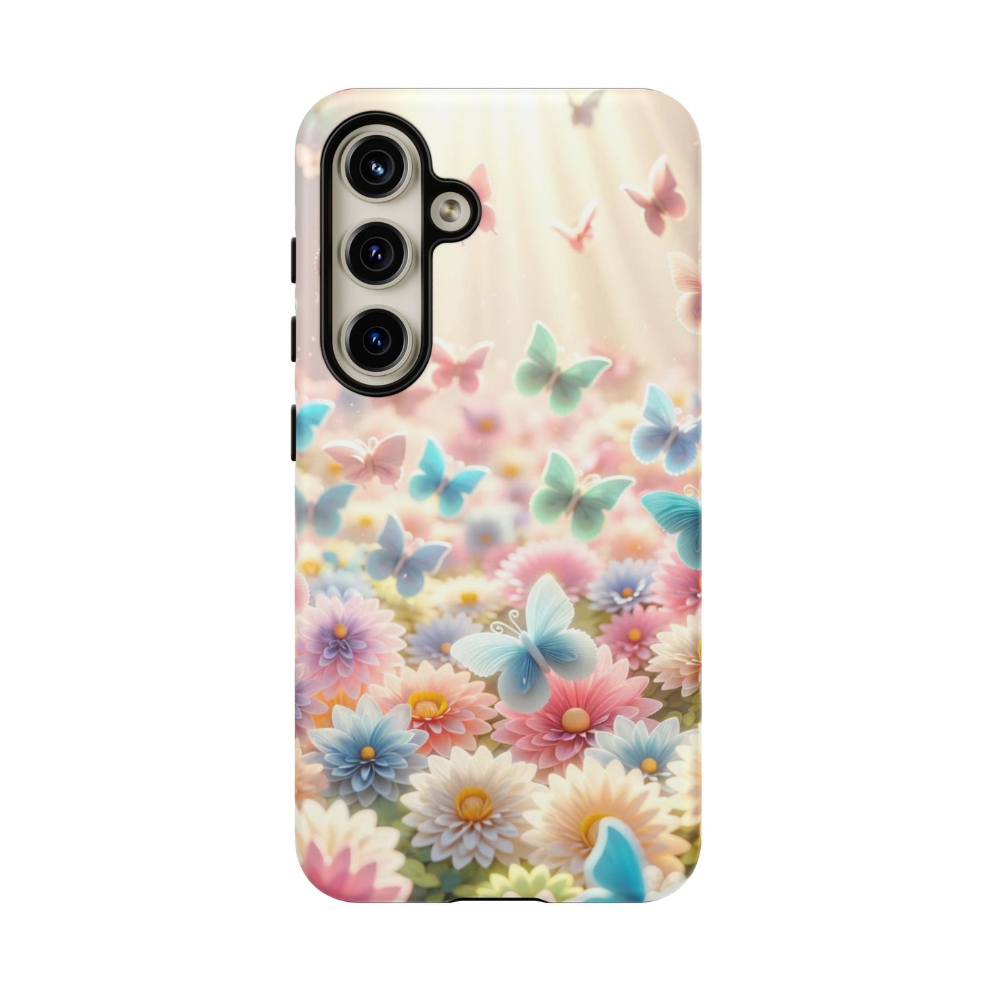 Butterfly Blossom Samsung Case - Pastel Floral Protective Cover