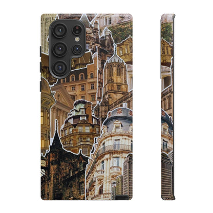 Vintage Architectural Collage Samsung Galaxy Case – Tough Dual-Layer Protection with Matte Finish