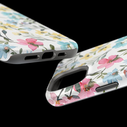 Watercolor Floral Bliss – MagSafe Case with Pastel Flower Design