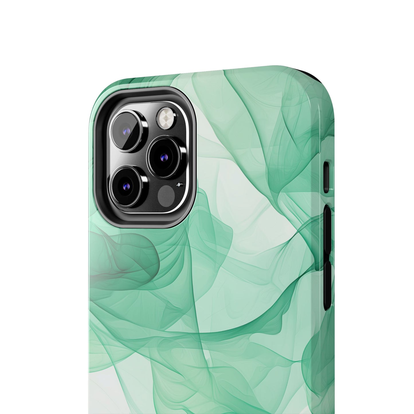 Translucent Flowing Green Fabric iPhone Case – Elegant Fluid Design - BOGO Cases