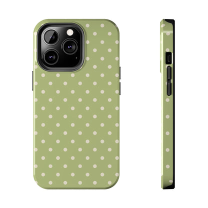 Sage Green Polka Dots – iPhone Case