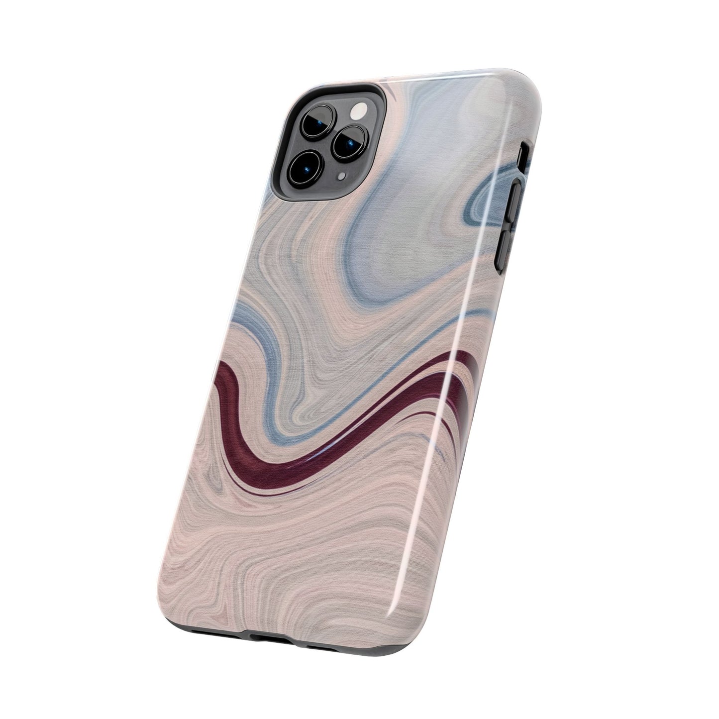 Marble Swirl Elegance – iPhone Case with Blue & Pink Abstract Art