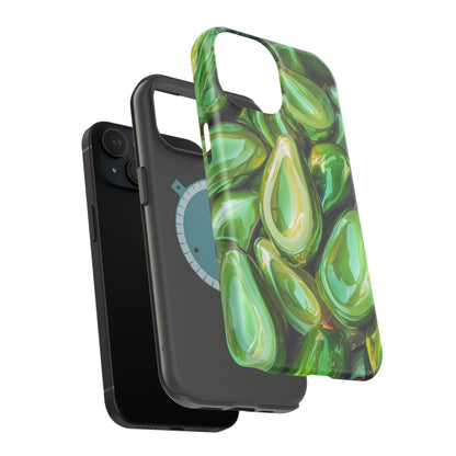 Glossy Avocado MagSafe iPhone Case – Sleek Green 3D Fruit Design, Durable and Stylish