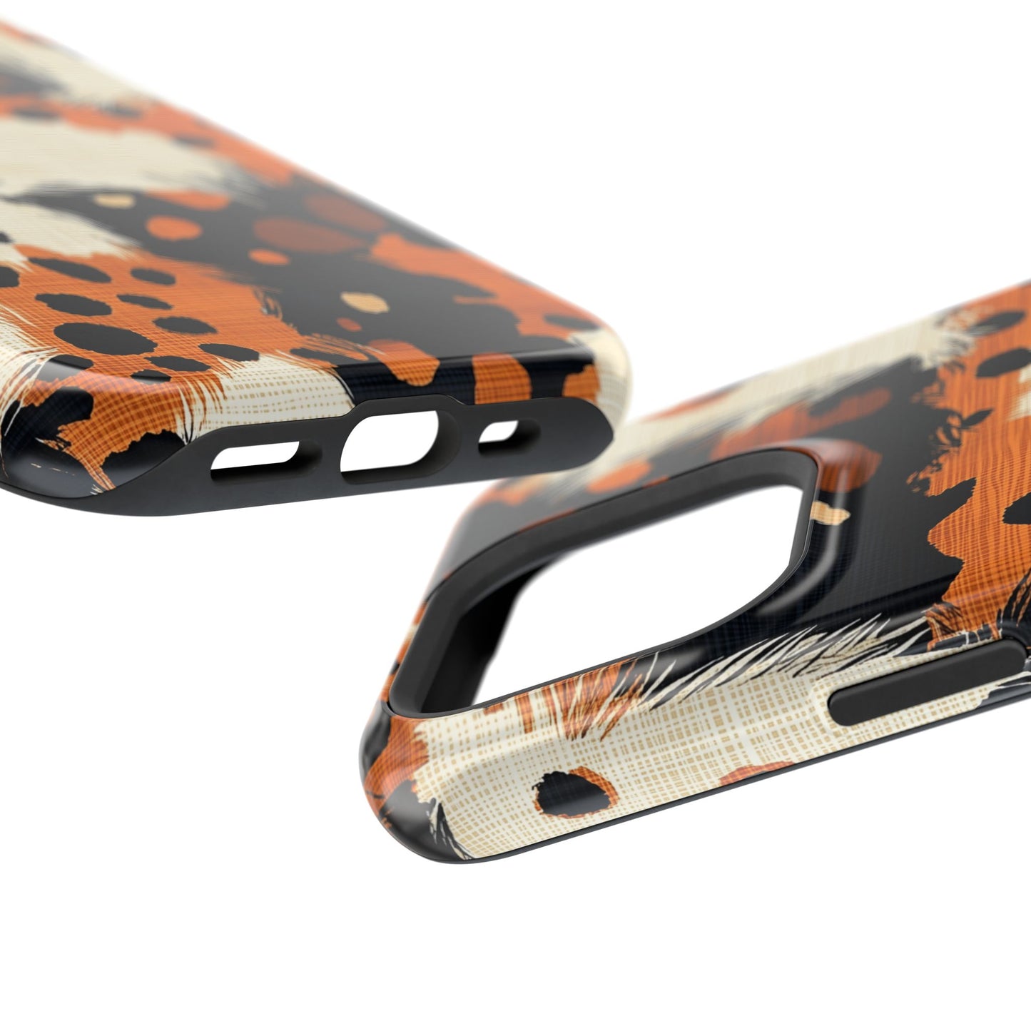 MagSafe iPhone Case: Cheetah Plaid – Brown & Black Pattern