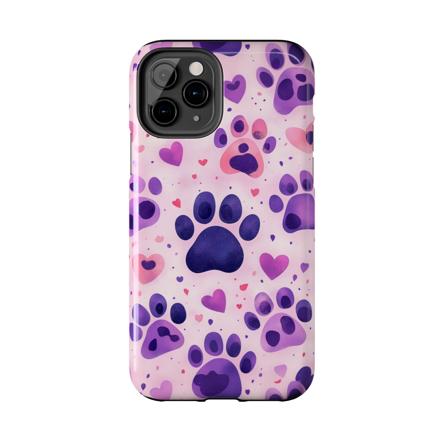 Purple Paw Print iPhone Case - Playful Pet Lover’s Protective Cover