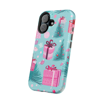 Festive Pink Christmas Gifts and Evergreen MagSafe iPhone Case – Holiday Theme, Protective Cover