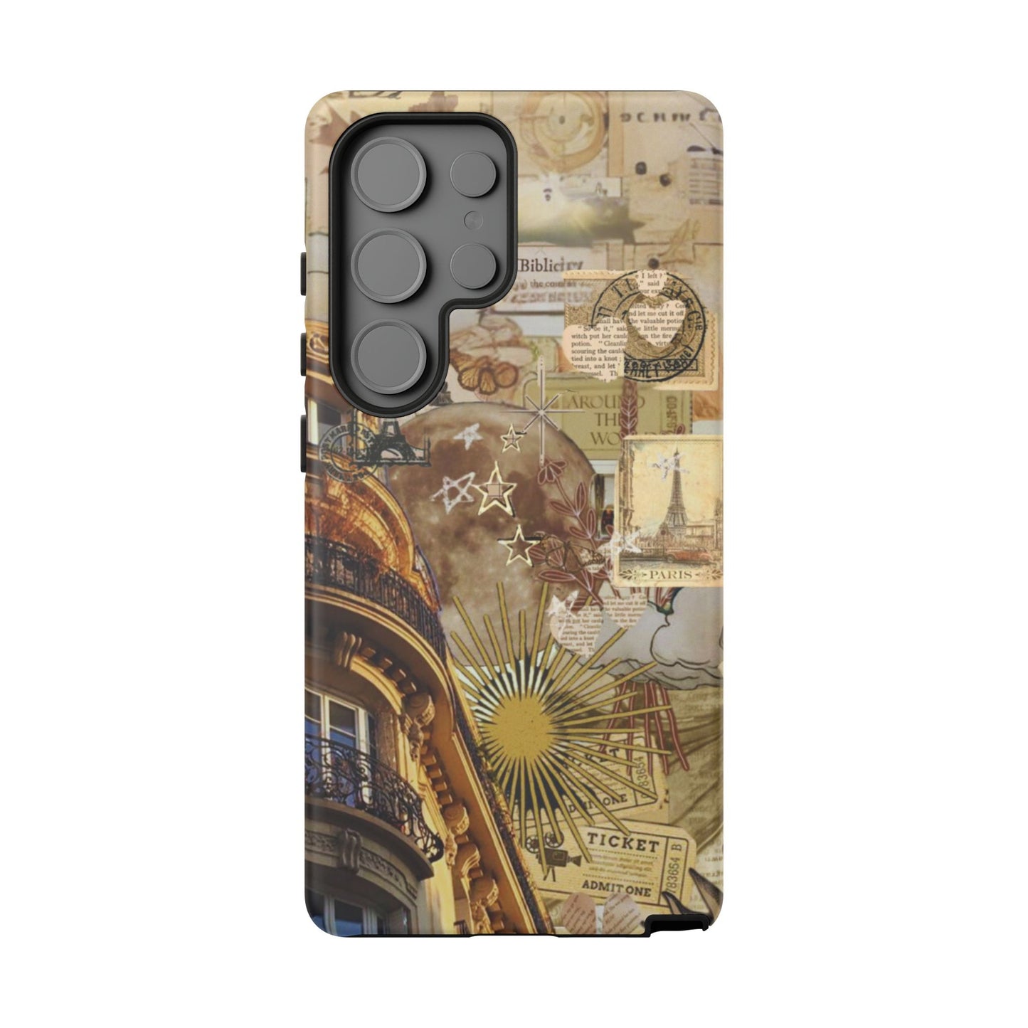 Parisian Dream Collage Samsung Galaxy Case – Dual-Layer Protection with Vintage French Aesthetic