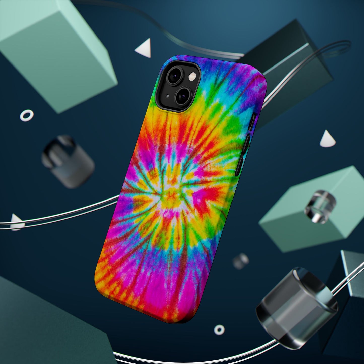 Rainbow Spiral Tie-Dye MagSafe Case – Vibrant Colors & Functionality