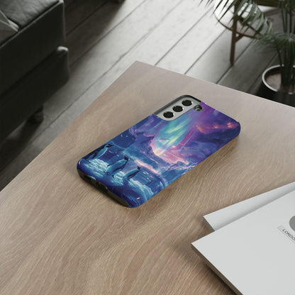 Penguin Parade Northern Lights iPhone Case