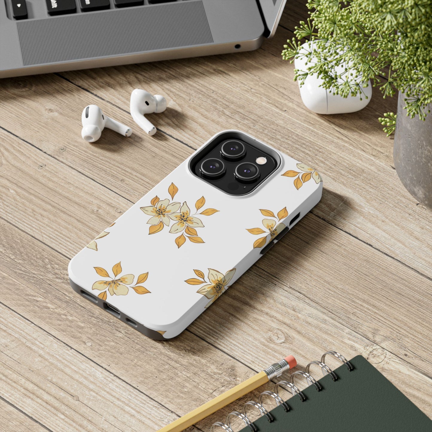 Delicate Yellow Blossom iPhone Case – Minimalist Floral Design with Matte Finish