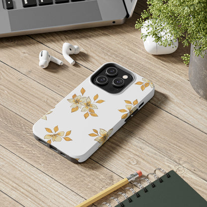 Delicate Yellow Blossom iPhone Case – Minimalist Floral Design with Matte Finish