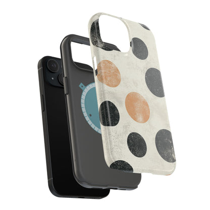 Vintage Polka Dot MagSafe iPhone Case - Retro Abstract Protective Cover