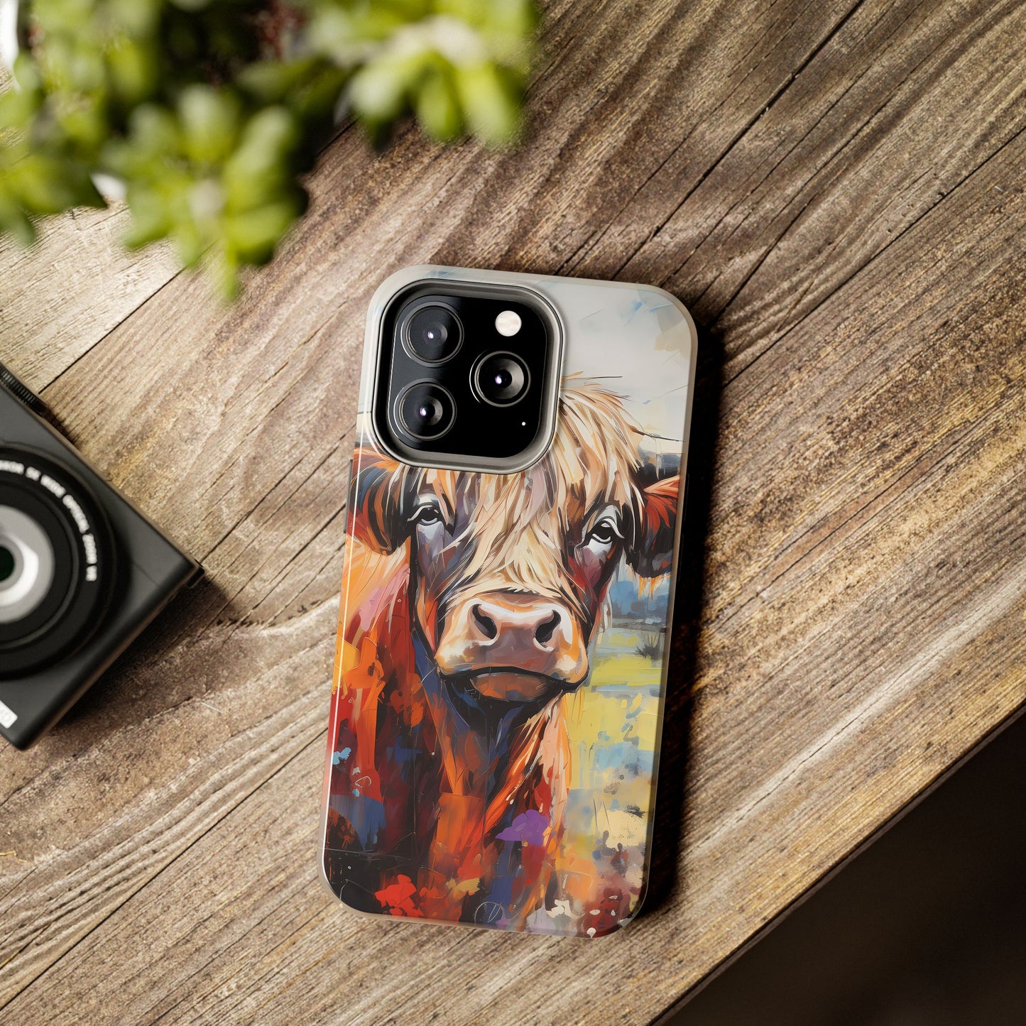 Cute Western Phone Case | Highland Cow | Robust Rocky Mountain-Inspired | Expressionism | Fresco