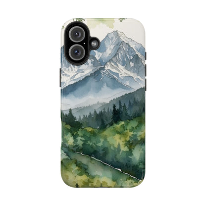 Watercolor Alpine Mountainscape - iPhone Case