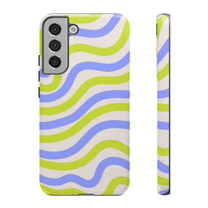 Neon Wave Samsung Galaxy Case – Bold Dual-Layer Protection with 70s-Inspired Vibe