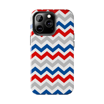 Patriotic Red, White & Blue Chevron – Geometric iPhone Case