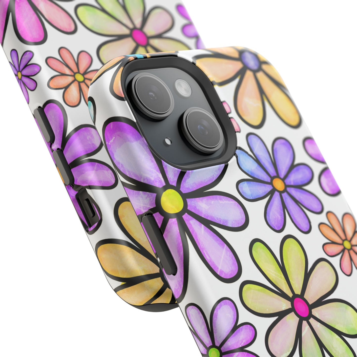 Pastel Daisy Dream MagSafe iPhone Case – Slim Profile, Glossy Finish