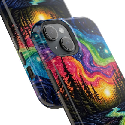 Celestial Nightscape MagSafe iPhone Case – Vibrant River and Starry Sky Design