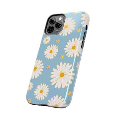 Bright Daisy iPhone Case – Light Blue Background, Shockproof and Slim Design - BOGO Cases