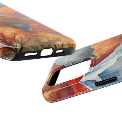 Autumn Mountain Forest Watercolor - iPhone Case