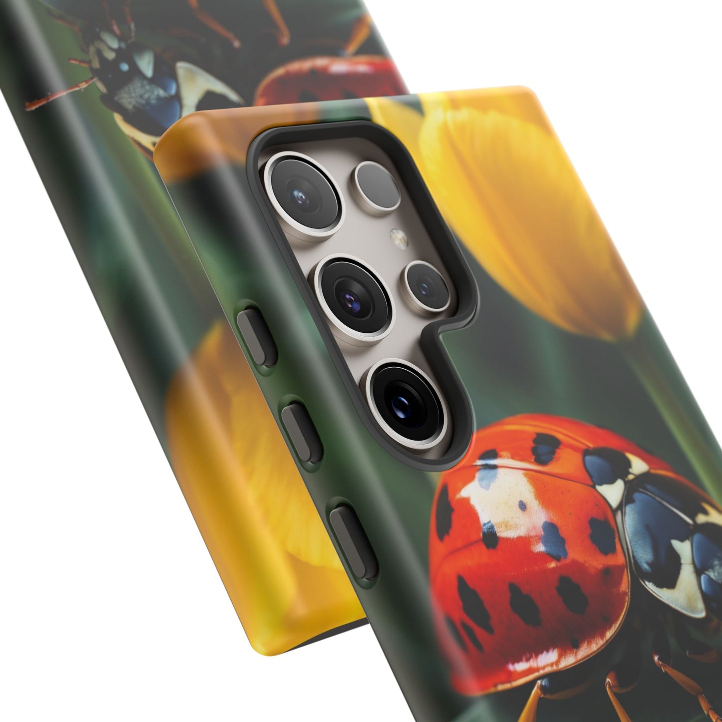 Samsung Galaxy Case: Vibrant Ladybug Amidst a Lush Yellow Flower Garden